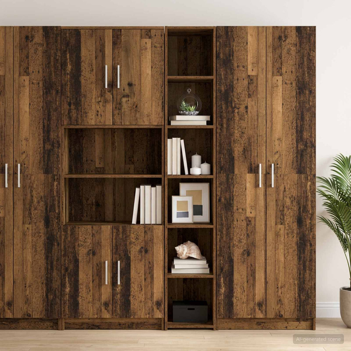 Highboard Altholz 30 x 41 x 185 cm Holzwerkstoff
