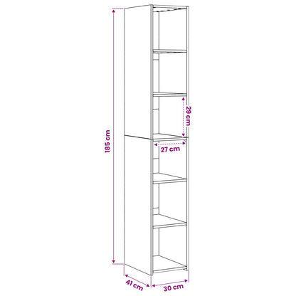 Highboard Artisan-Eiche 30 x 41 x 185 cm Holzwerkstoff
