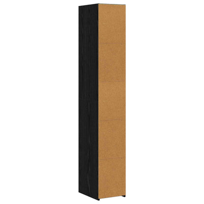 Highboard Schwarz Eichen-Optik 30 x 41 x 185 cm Holzwerkstoff