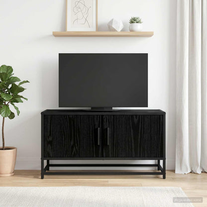 TV-Schränk 80 x 34,5 x 40 cm Schwarz Eichen-Optik Holzwerkstoff