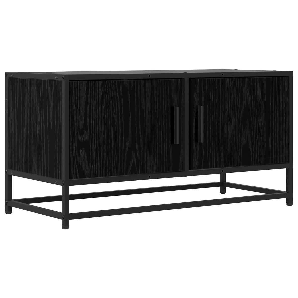 TV-Schränk 80 x 34,5 x 40 cm Schwarz Eichen-Optik Holzwerkstoff