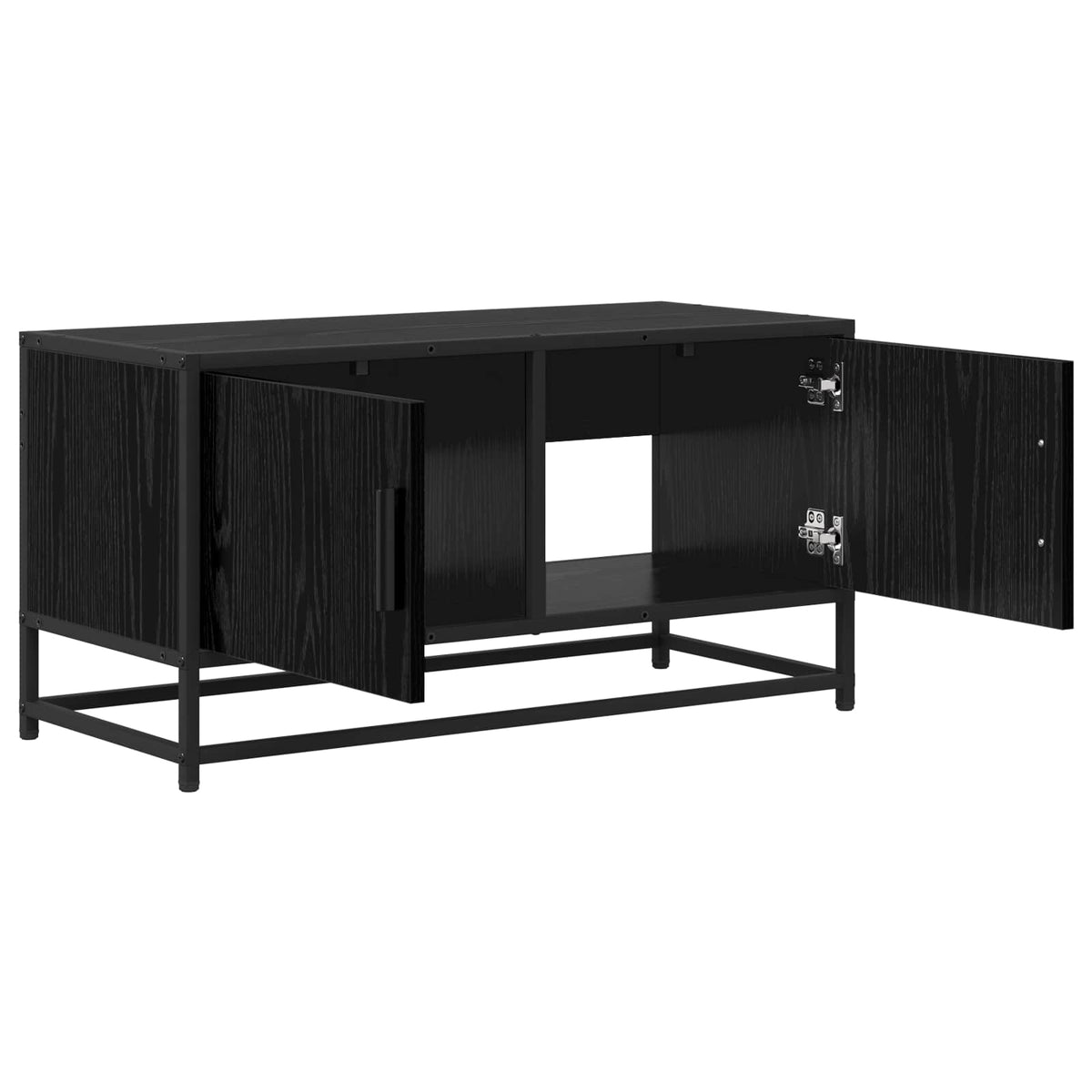 TV-Schränk 80 x 34,5 x 40 cm Schwarz Eichen-Optik Holzwerkstoff