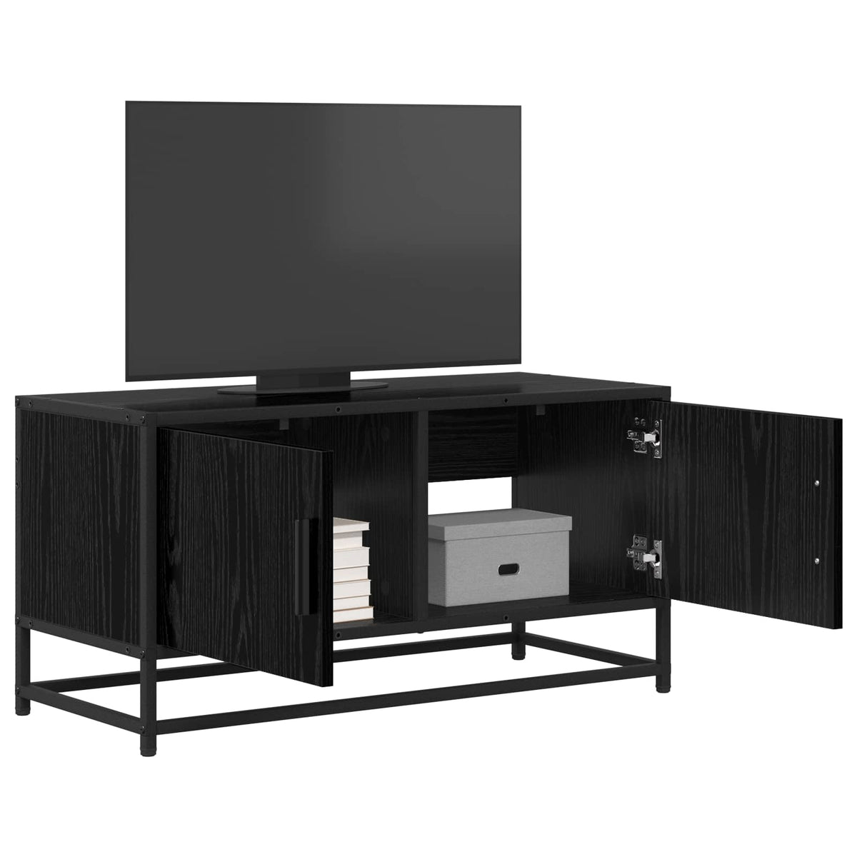 TV-Schränk 80 x 34,5 x 40 cm Schwarz Eichen-Optik Holzwerkstoff