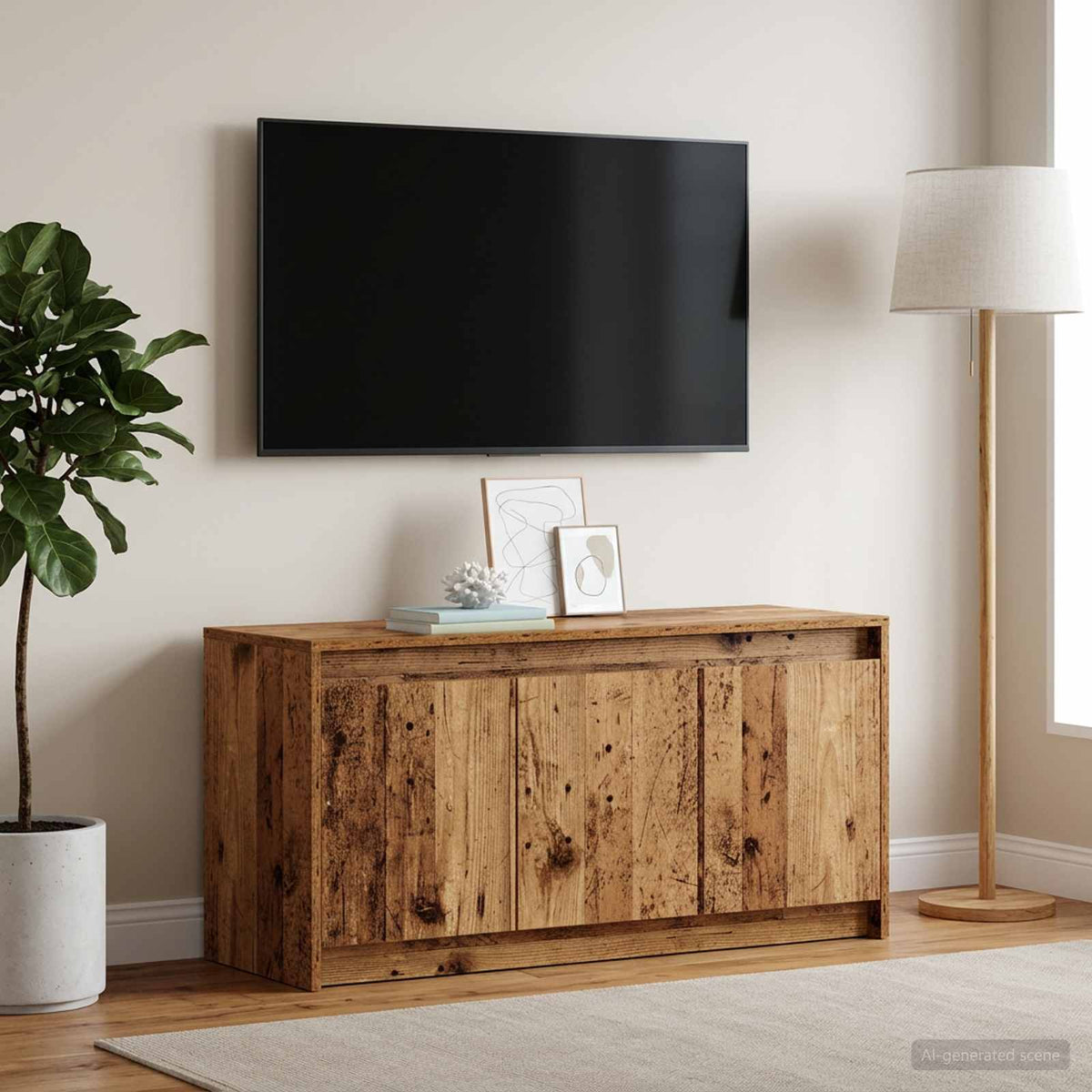 TV-Schränk 100 x 34 x 50 cm Altholz Holzwerkstoff