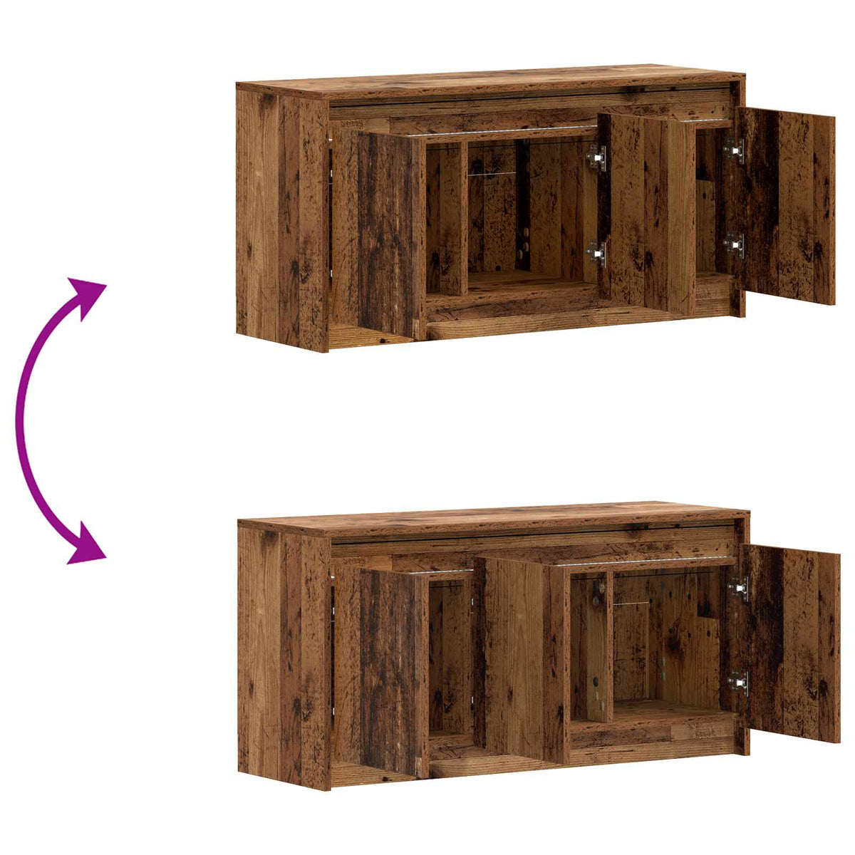 TV-Schränk 100 x 34 x 50 cm Altholz Holzwerkstoff