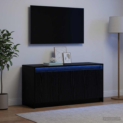 TV-Schränk 100 x 34 x 50 cm Schwarz Eichen-Optik Holzwerkstoff