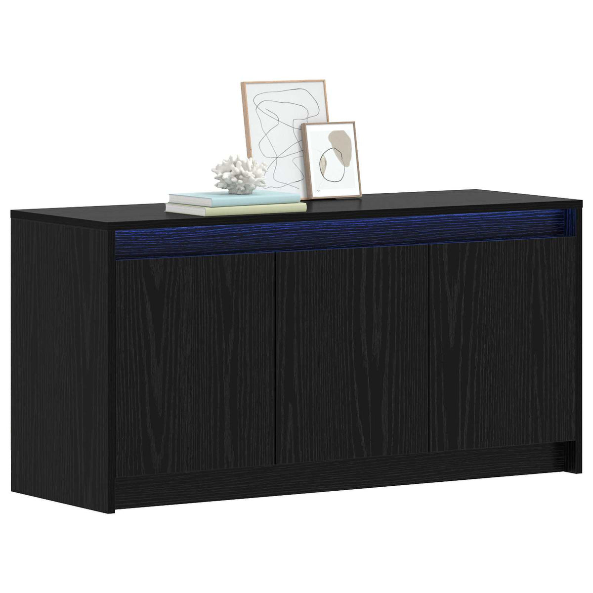 TV-Schränk 100 x 34 x 50 cm Schwarz Eichen-Optik Holzwerkstoff