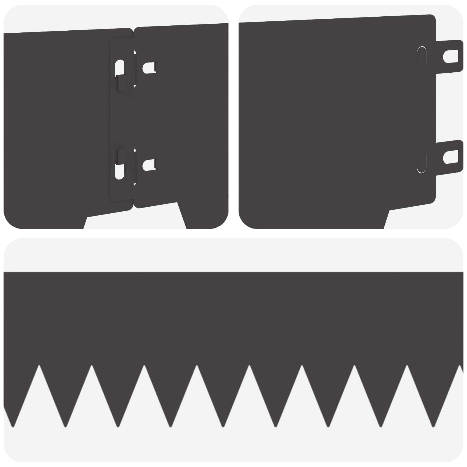 Rasenkante 30 stk. 103 x 15 cm Stahl Schwarz