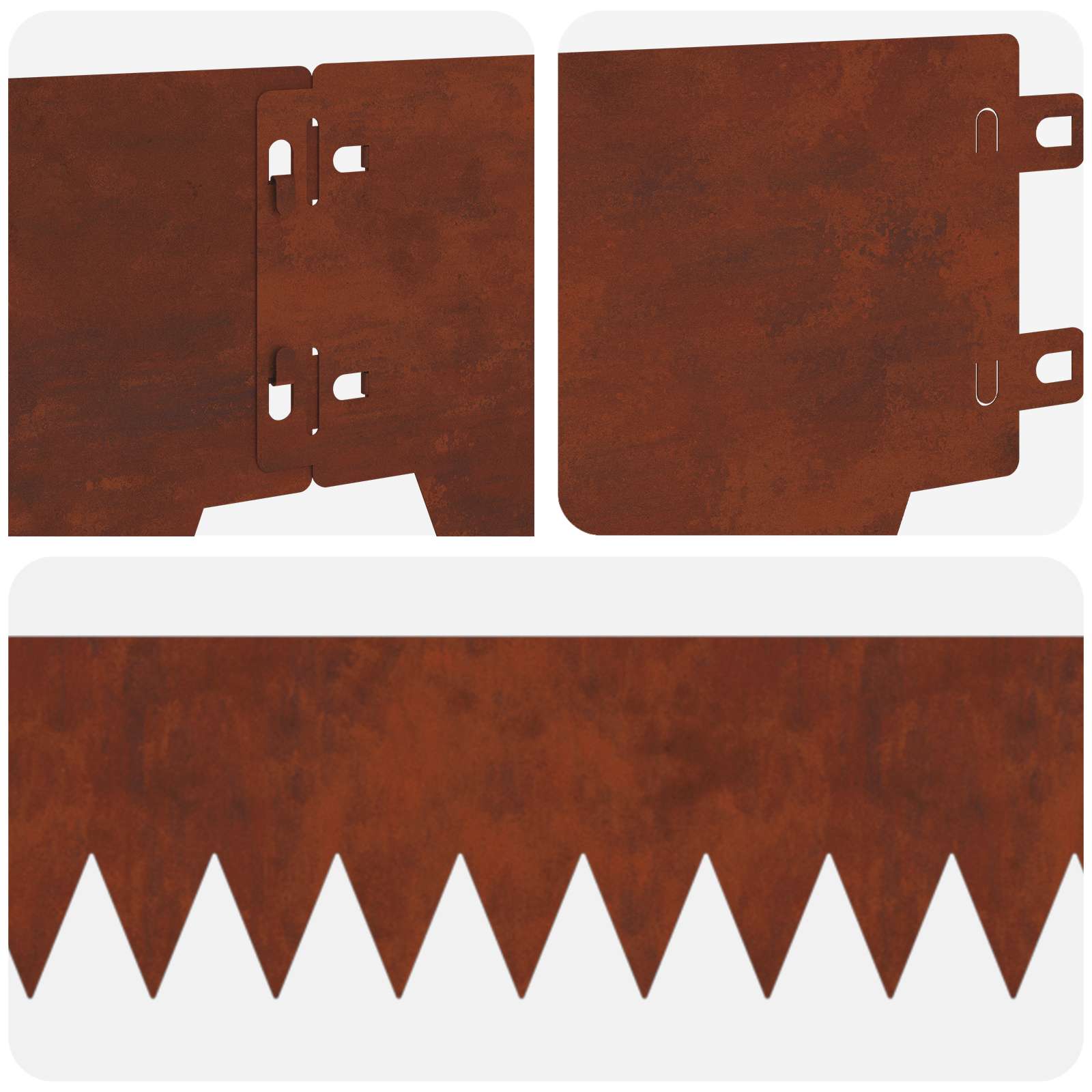 Rasenkante 20 stk. 103 x 15 cm Stahl Rostoptik