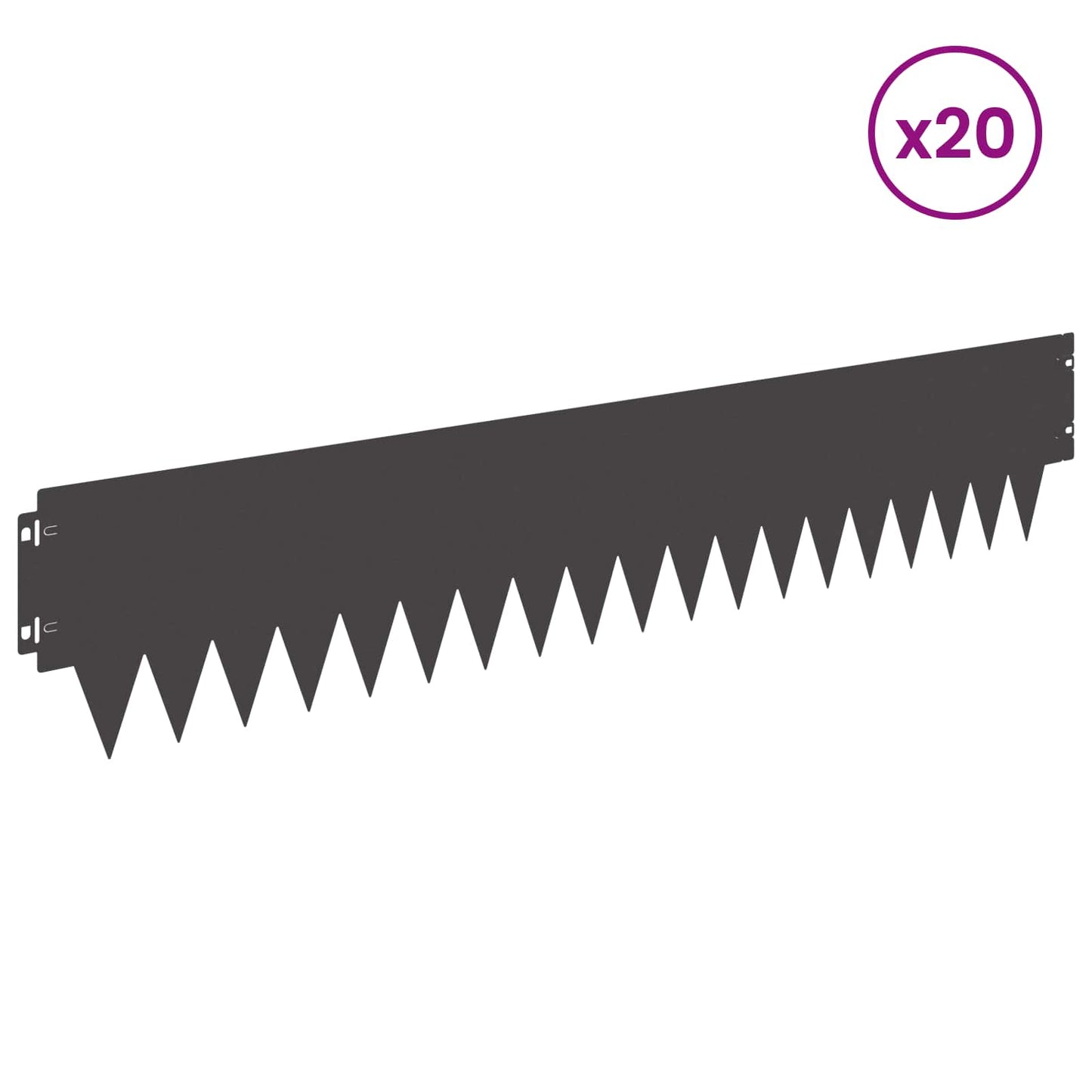 Rasenkante 20 stk. 103 x 20 cm Stahl Schwarz