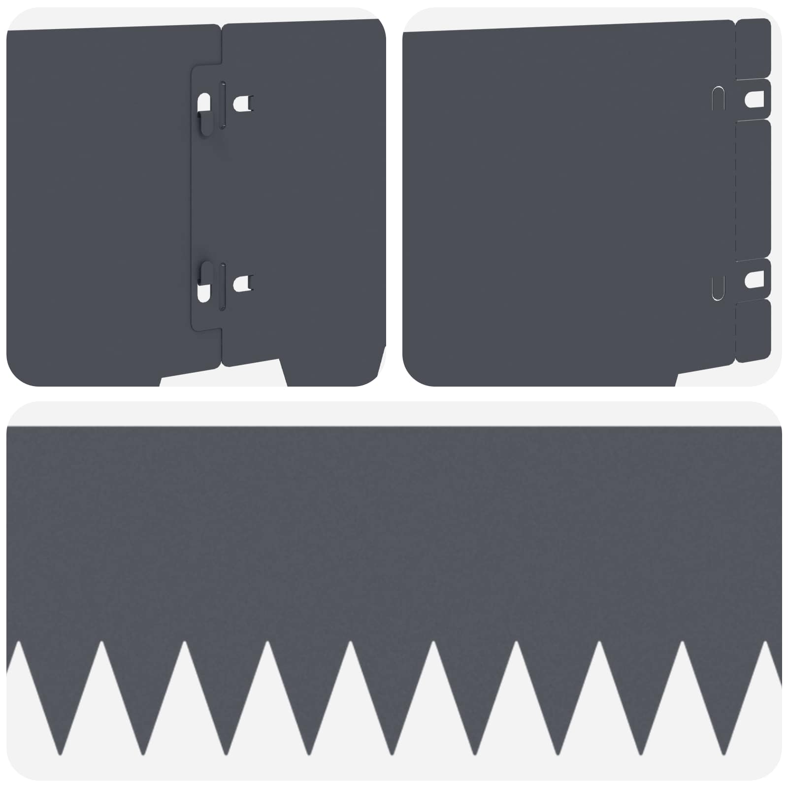 Rasenkante 10 stk. 103 x 20 cm Stahl Anthrazit