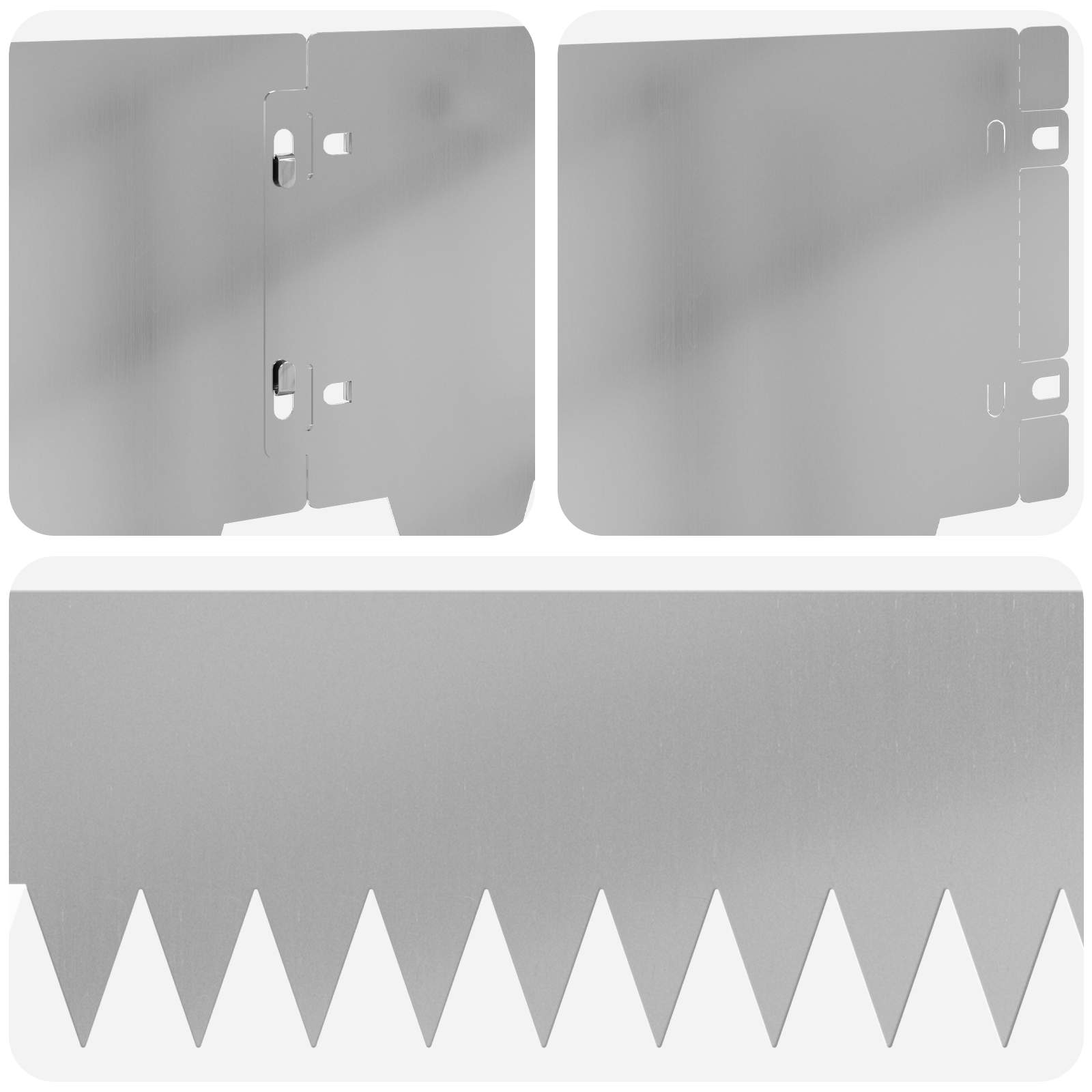 Rasenkante 10 stk. 103 x 20 cm Stahl Silber
