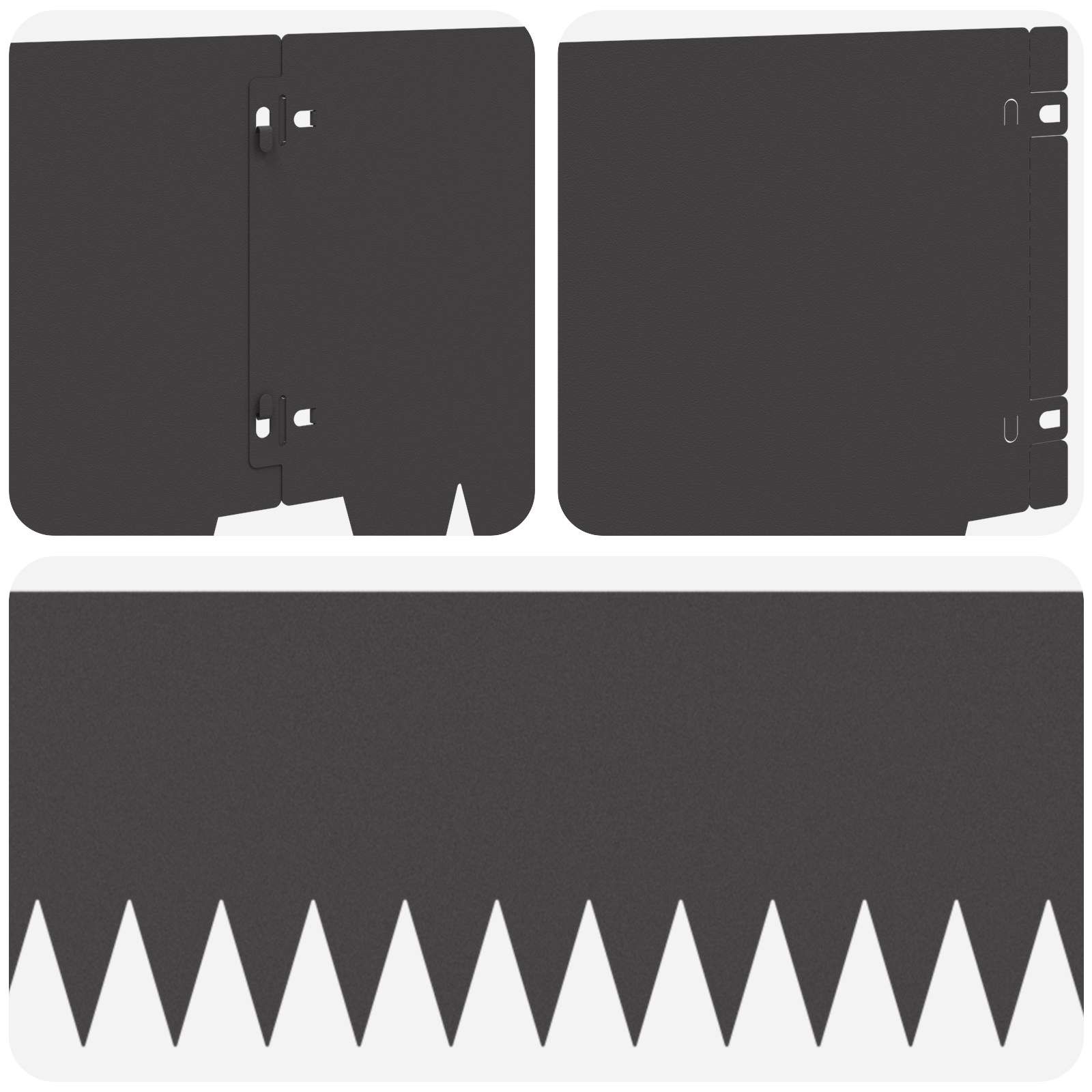 Rasenkante 10 stk. 103 x 25 cm Stahl Schwarz