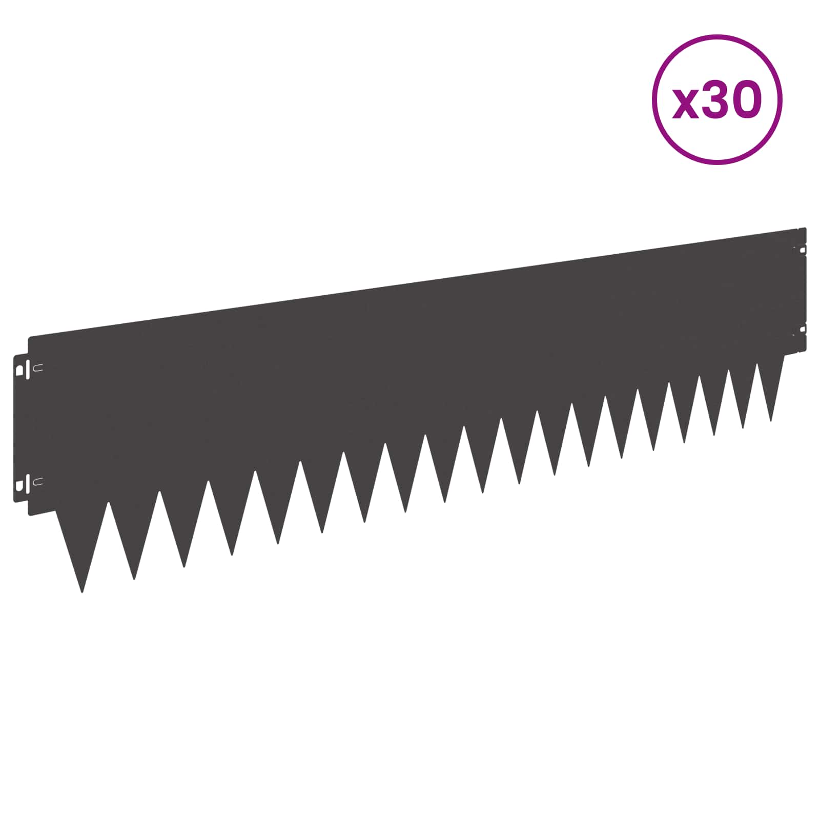 Rasenkante 30 stk. 103 x 25 cm Stahl Schwarz