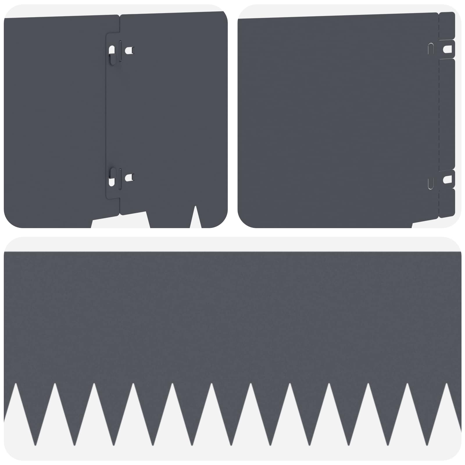 Rasenkante 10 stk. 103 x 25 cm Stahl Anthrazit