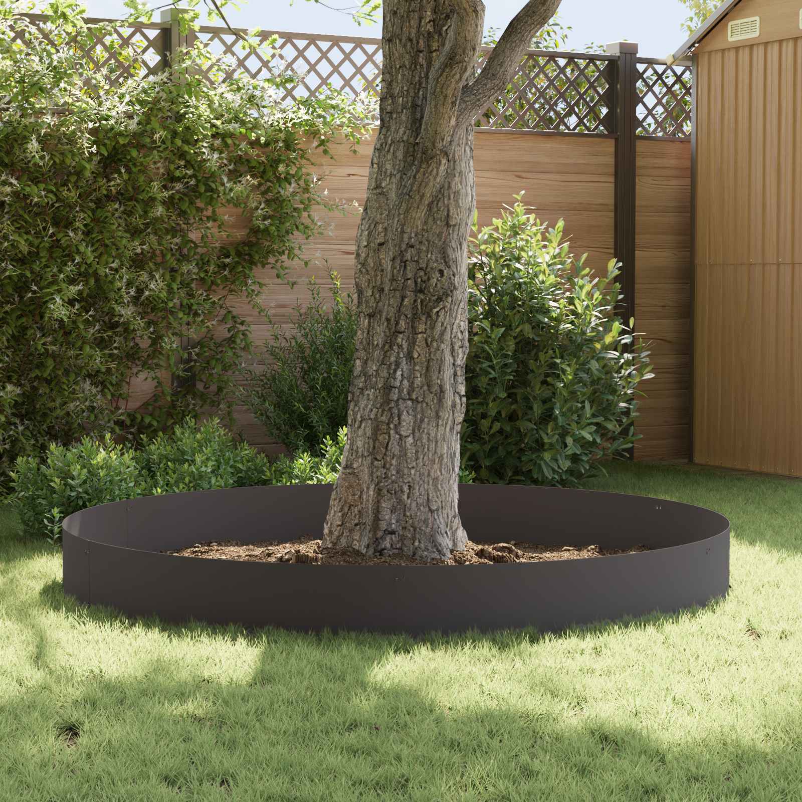 Rasenkante 10 stk. 103 x 30 cm Stahl Schwarz