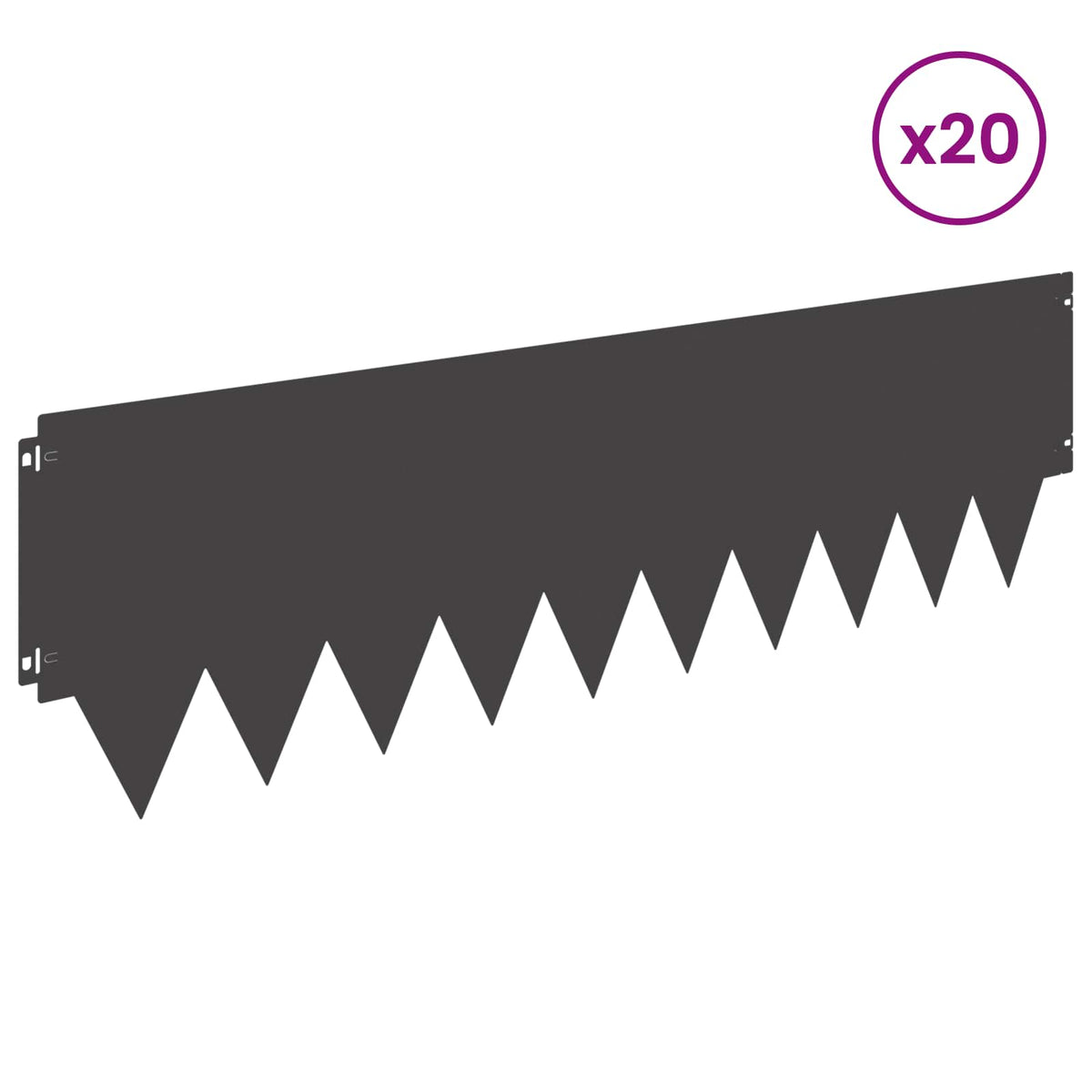Rasenkante 20 stk. 103x30cm Stahl Schwarz