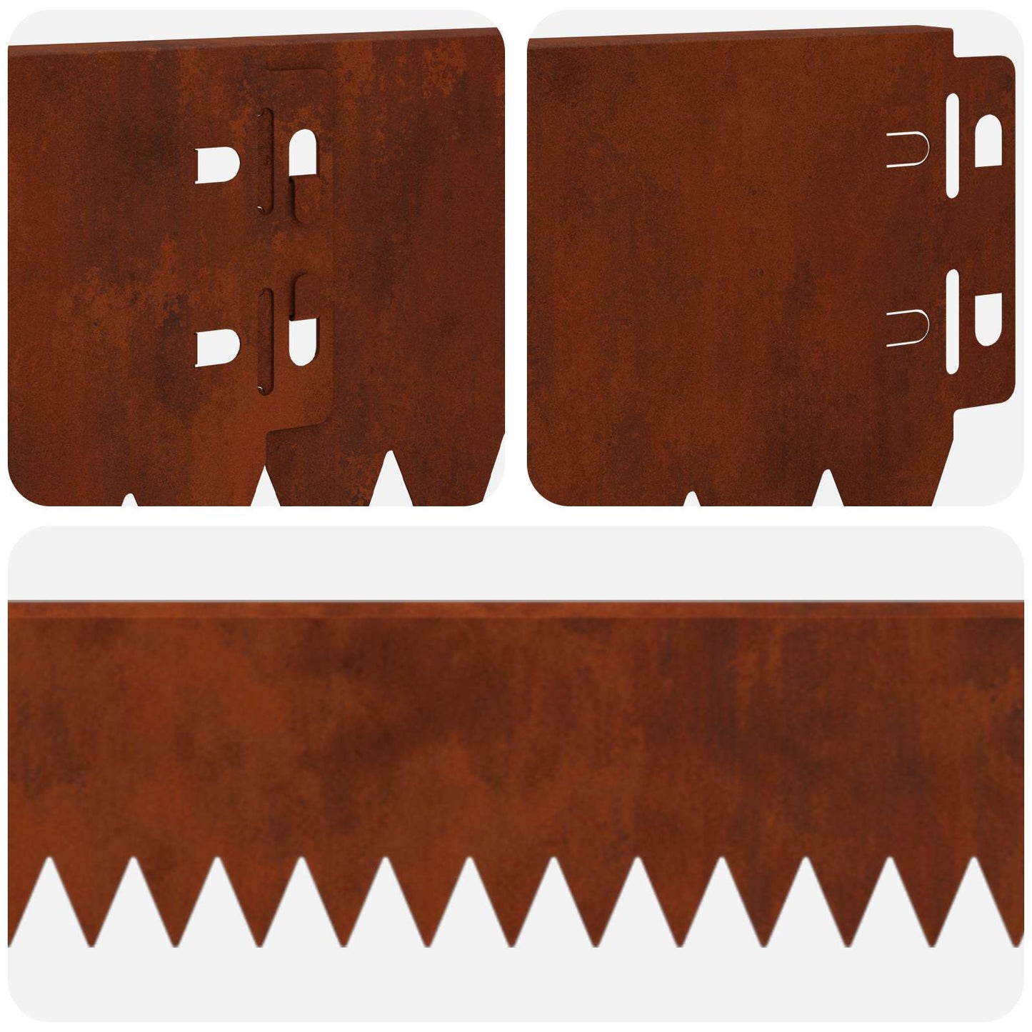 Rasenkante 10 stk. 103 x 10 cm Stahl Rostoptik