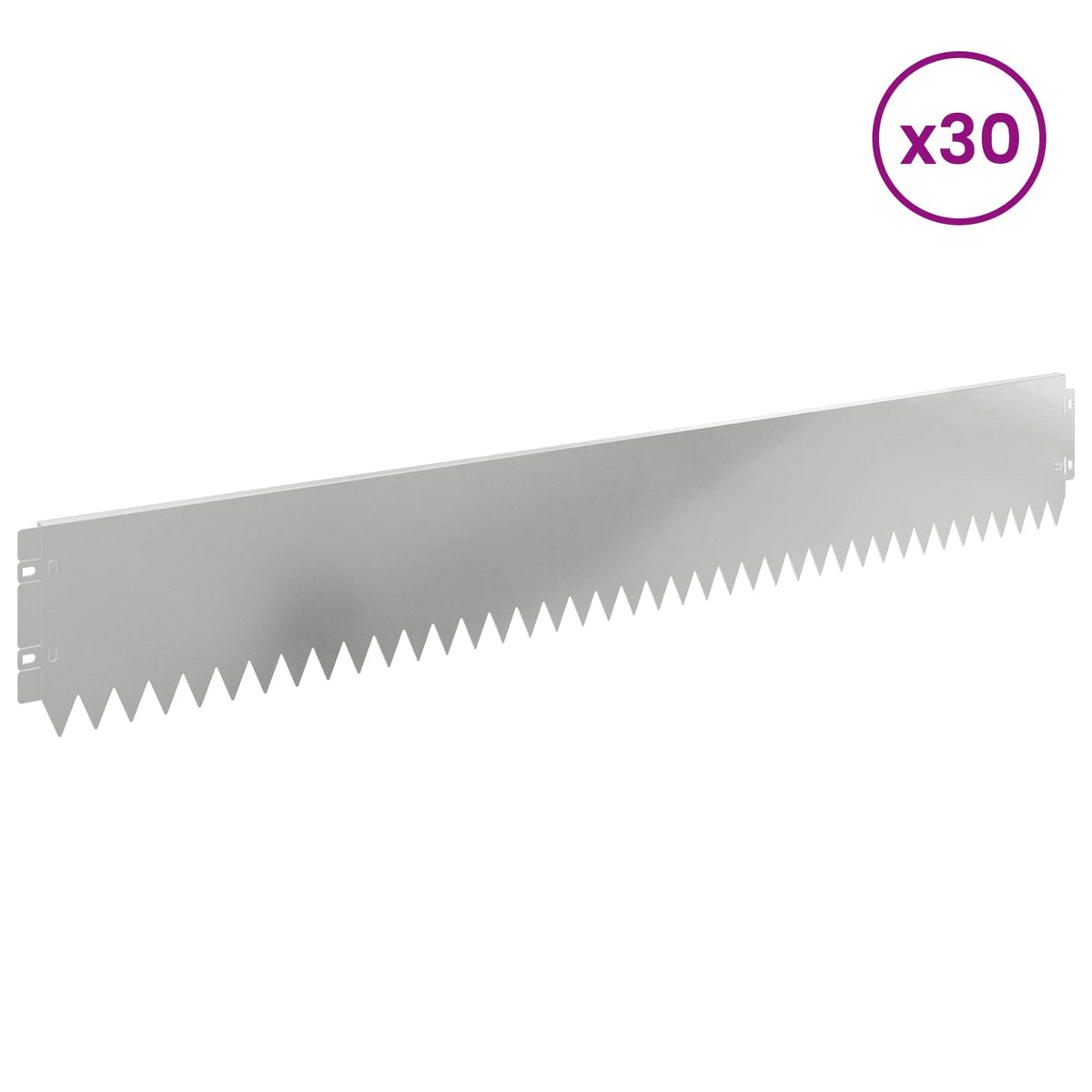 Rasenkante 30 stk. 103 x 15 cm Stahl Silber