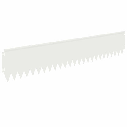 Rasenkante 10 stk. 103 x 20 cm Stahl Weiß