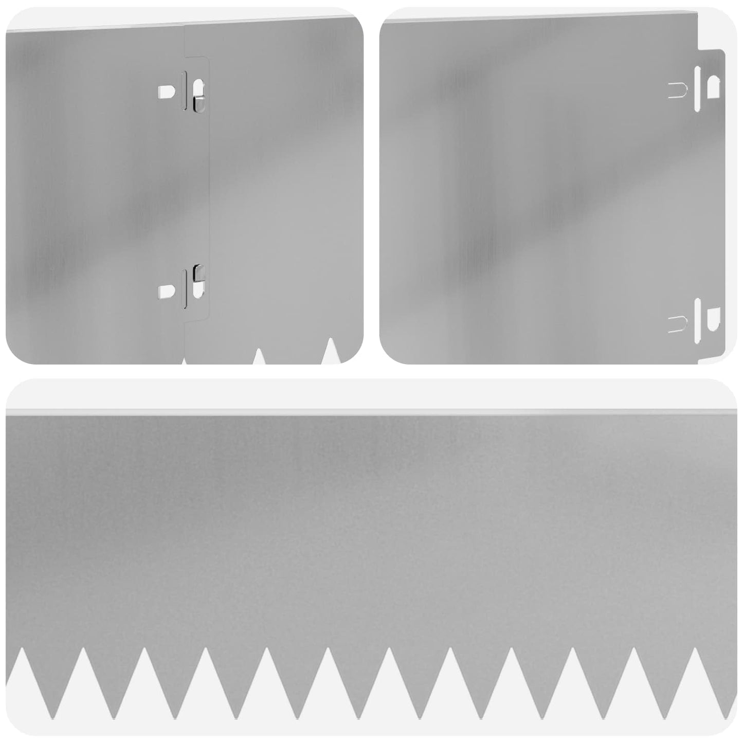 Rasenkante 10 stk. 103 x 20 cm Stahl Silber