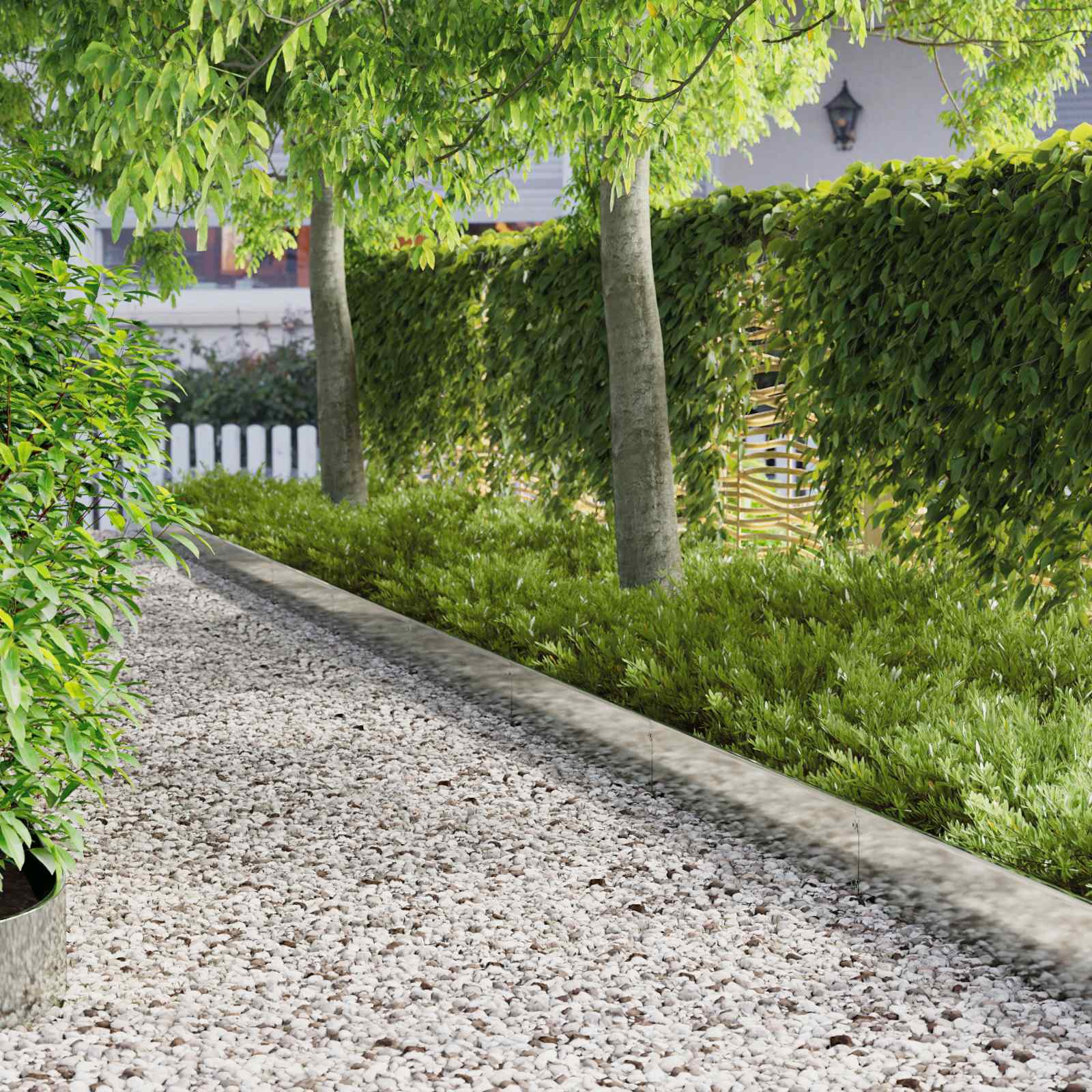 Rasenkante 10 stk. 103 x 20 cm Stahl Silber