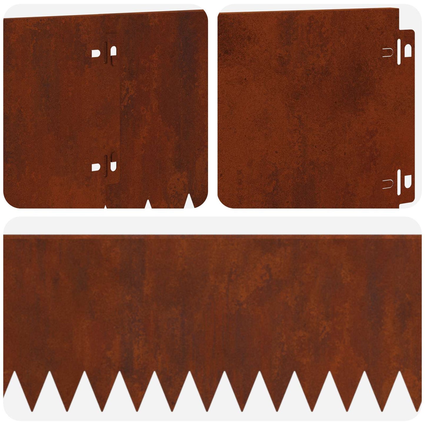 Rasenkante 20 stk. 103 x 20 cm Stahl Rostoptik
