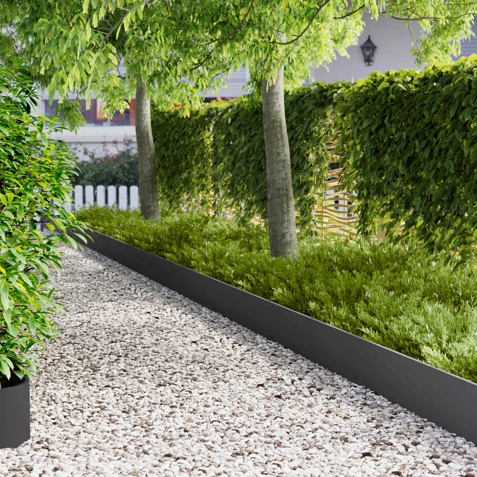 Rasenkante 20 stk. 103 x 25 cm Stahl Schwarz