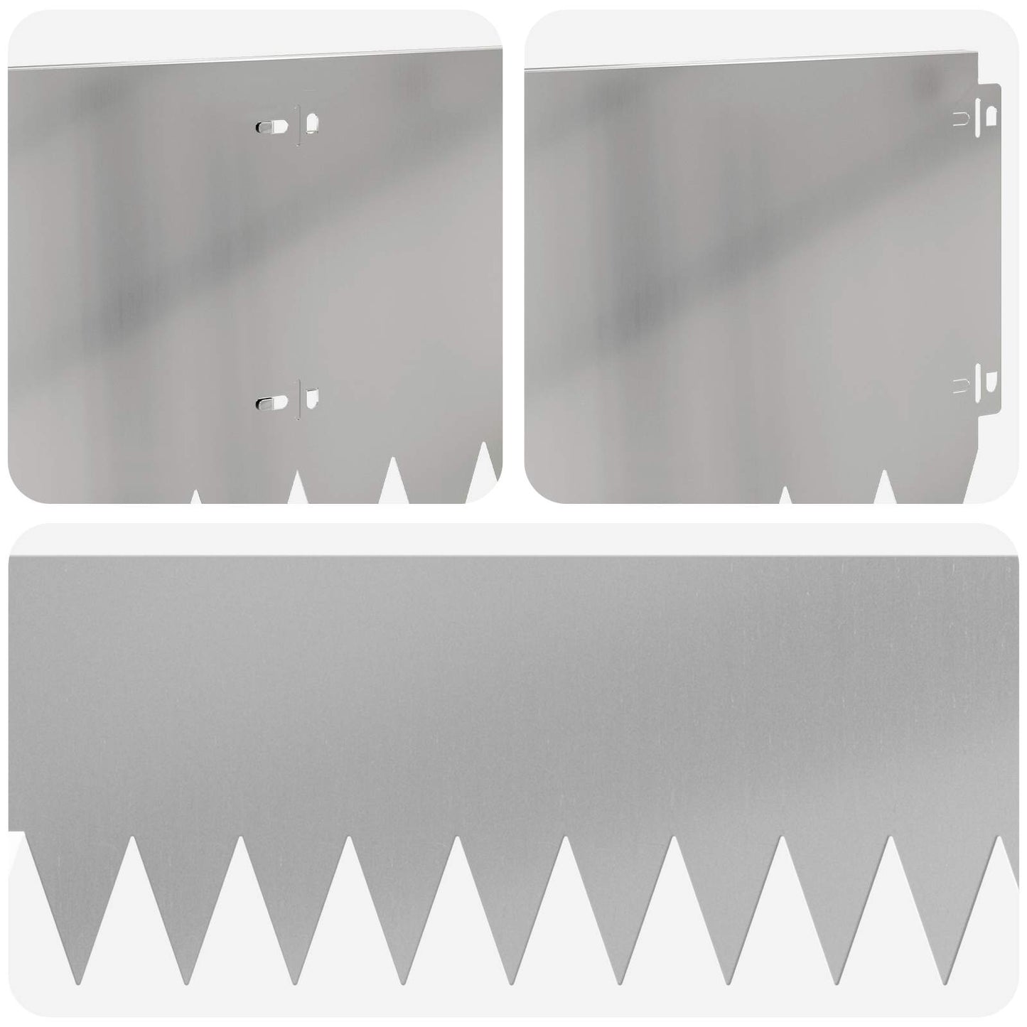 Rasenkante 10 stk. 103 x 25 cm Stahl Silber