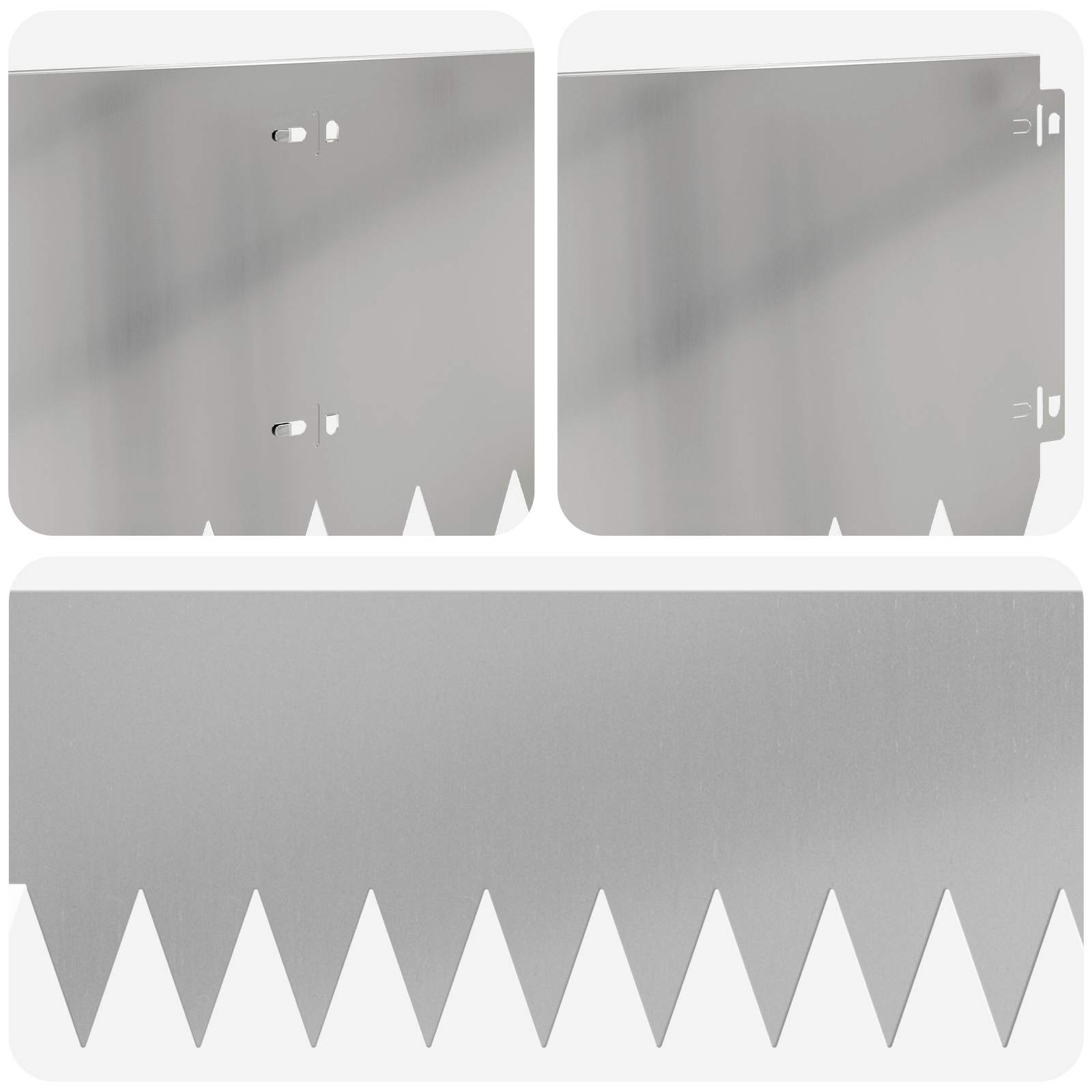 Rasenkante 20 stk. 103 x 25 cm Stahl Silber