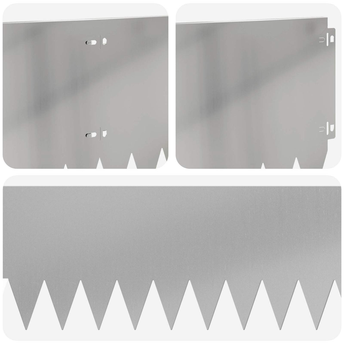Rasenkante 20 stk. 103 x 25 cm Stahl Silber