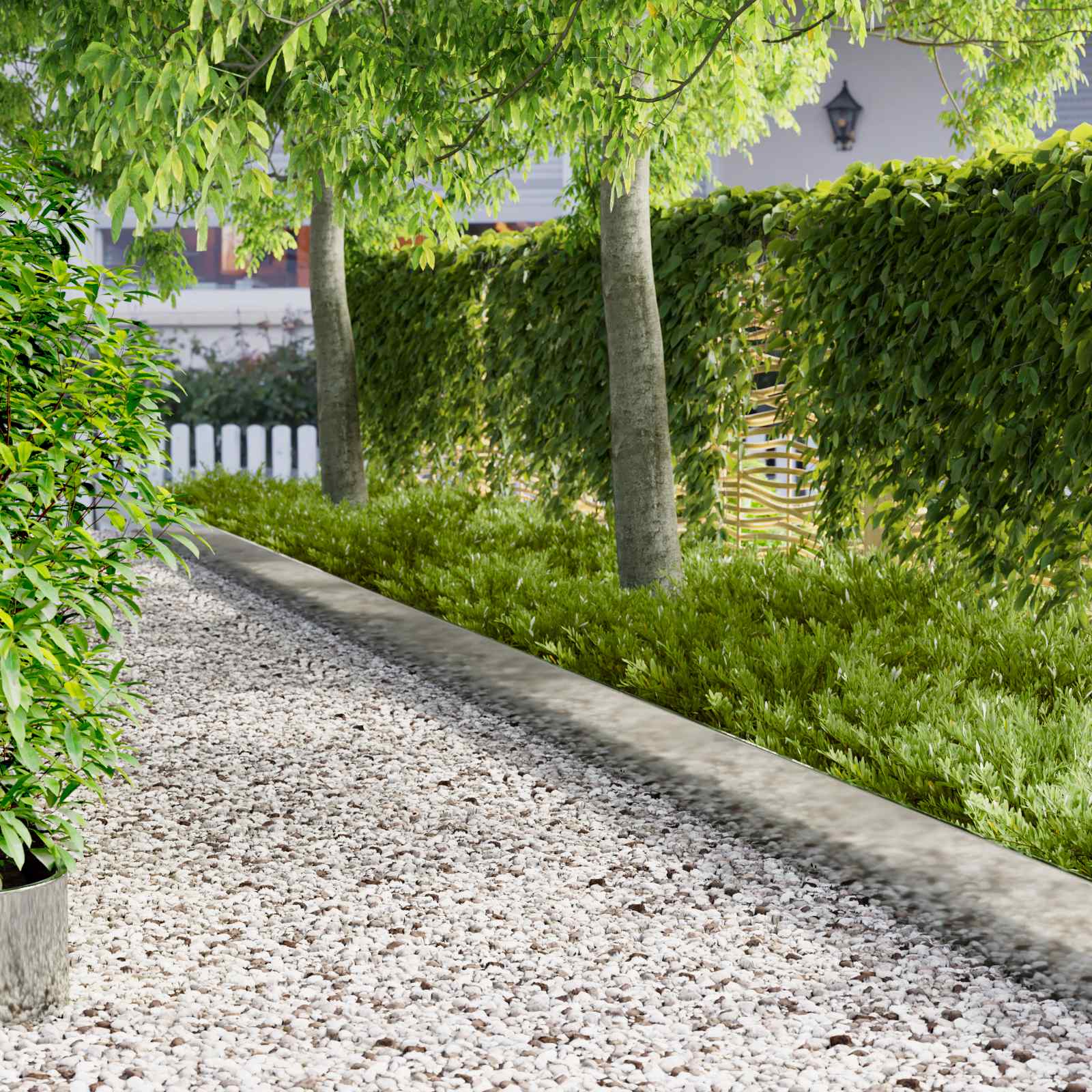 Rasenkante 20 stk. 103 x 25 cm Stahl Silber