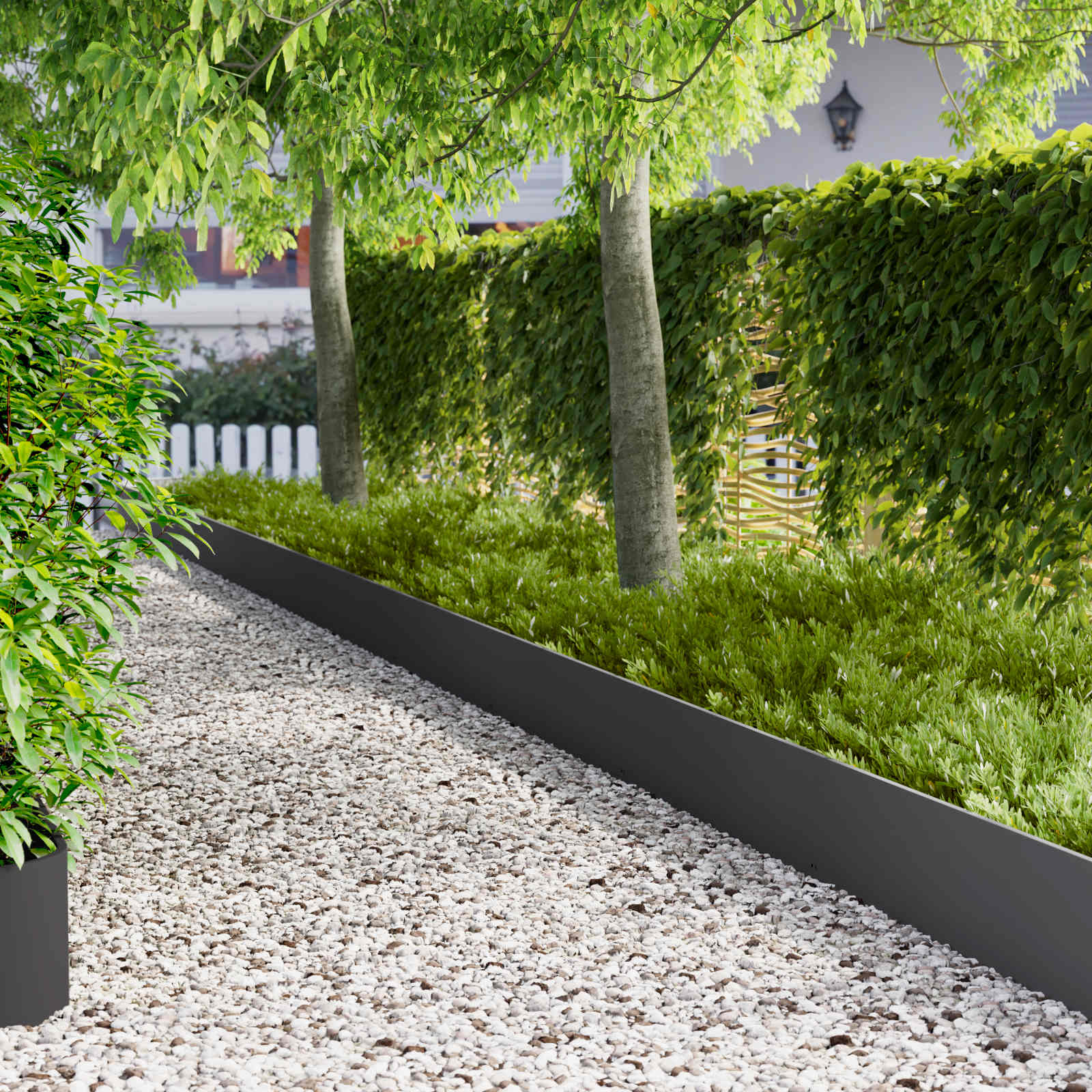 Rasenkante 10 stk. 103 x 30 cm Stahl Schwarz