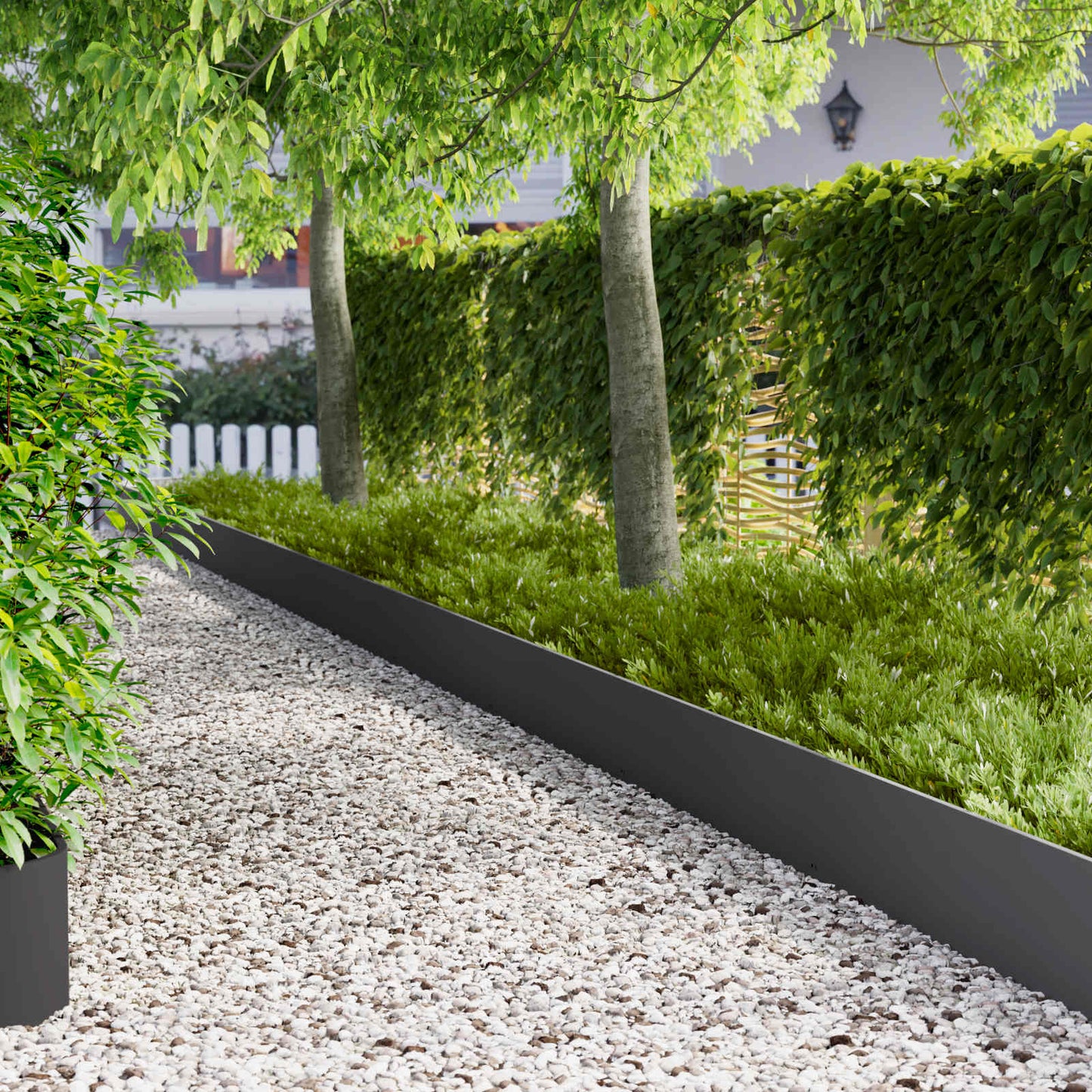 Rasenkante 20 stk. 103 x 30 cm Stahl Schwarz