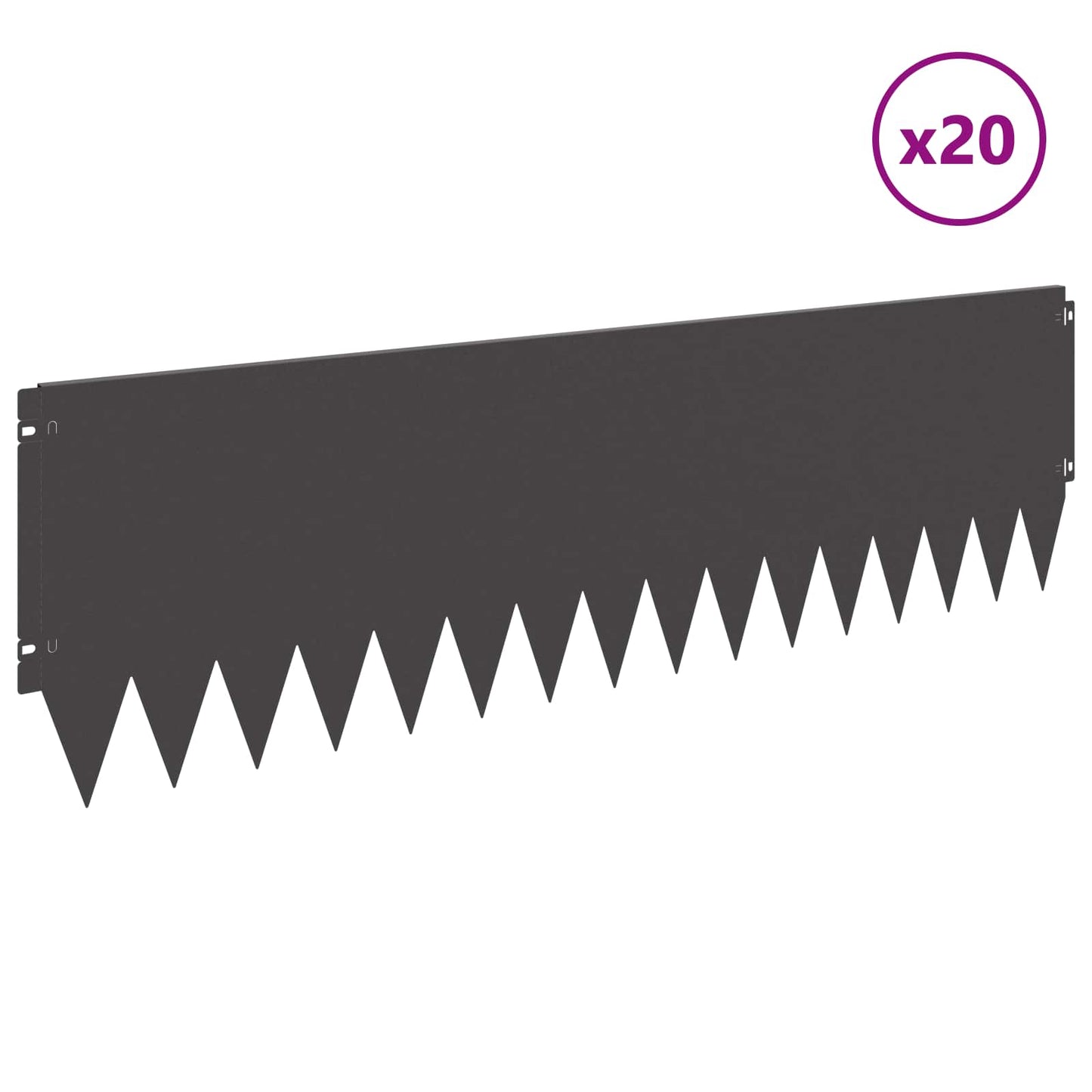 Rasenkante 20 stk. 103 x 30 cm Stahl Schwarz
