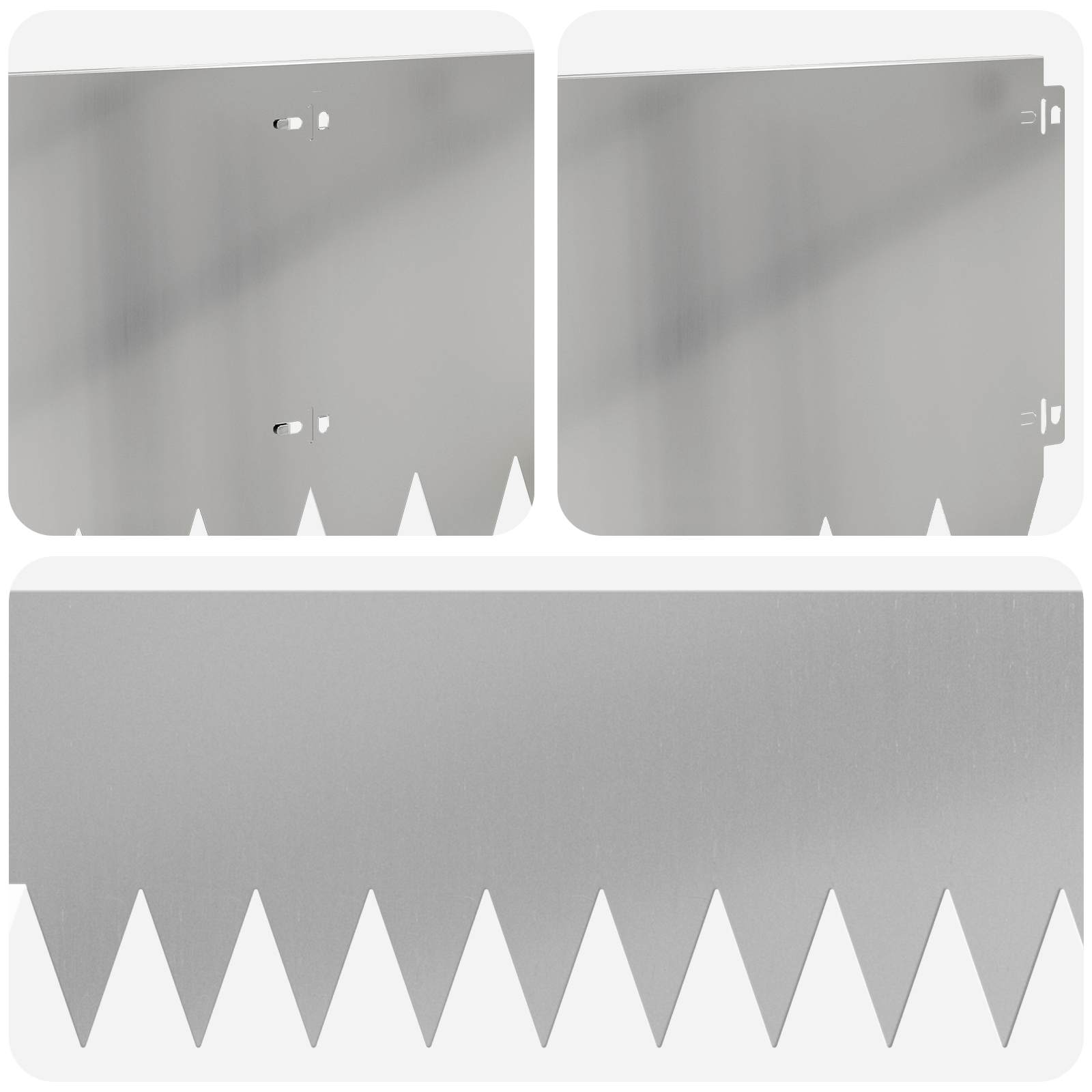 Rasenkante 10 stk. 103 x 30 cm Stahl Silber