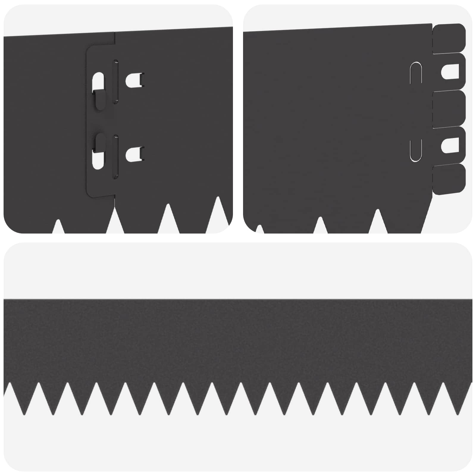 Rasenkante 10 stk. 103 x 10 cm Stahl Schwarz