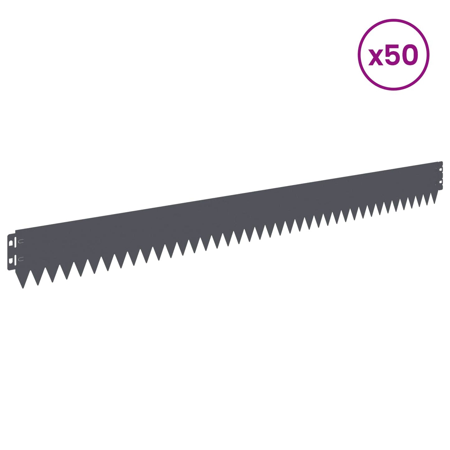 Rasenkante 50 stk. 103 x 10 cm Stahl Anthrazit
