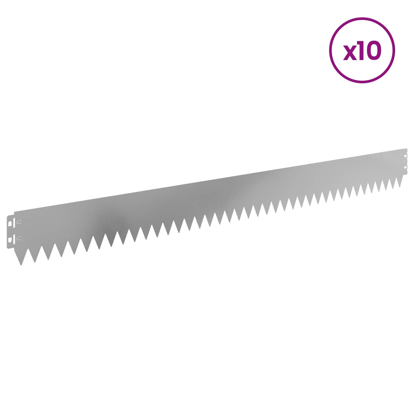 Rasenkante 10 stk. 103 x 10 cm Stahl Silber