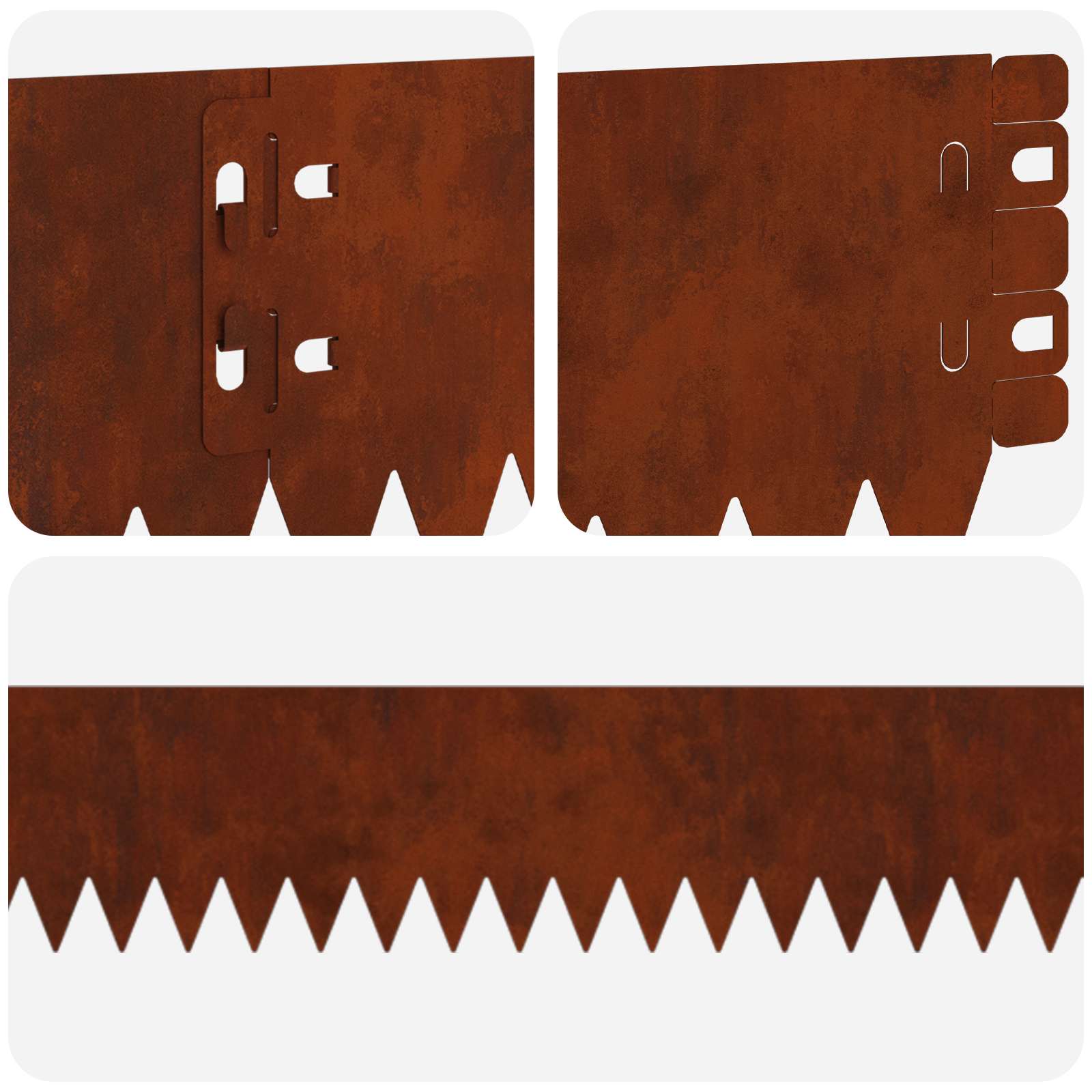 Rasenkante 30 stk. 103 x 10 cm Stahl Rostoptik