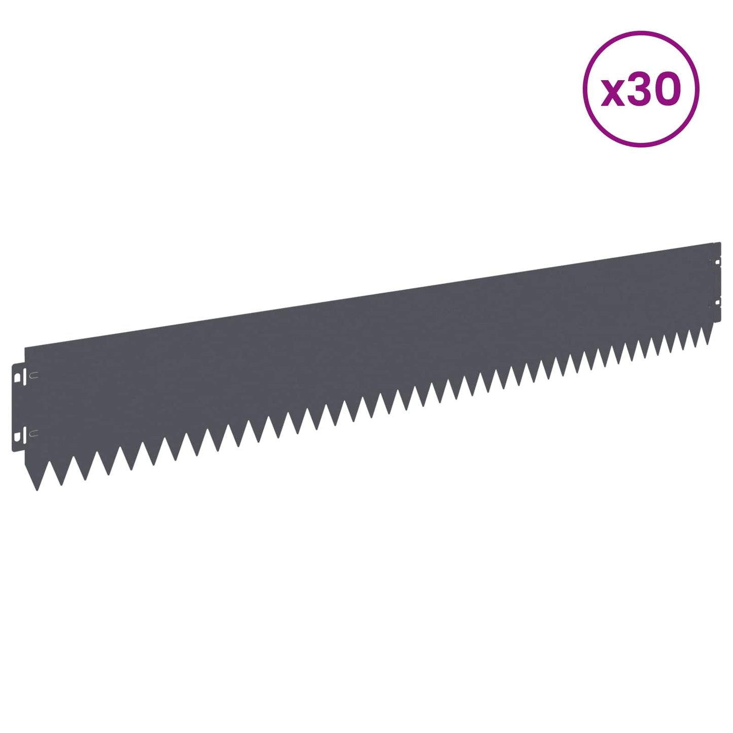 Rasenkante 30 stk. 103 x 15 cm Stahl Anthrazit