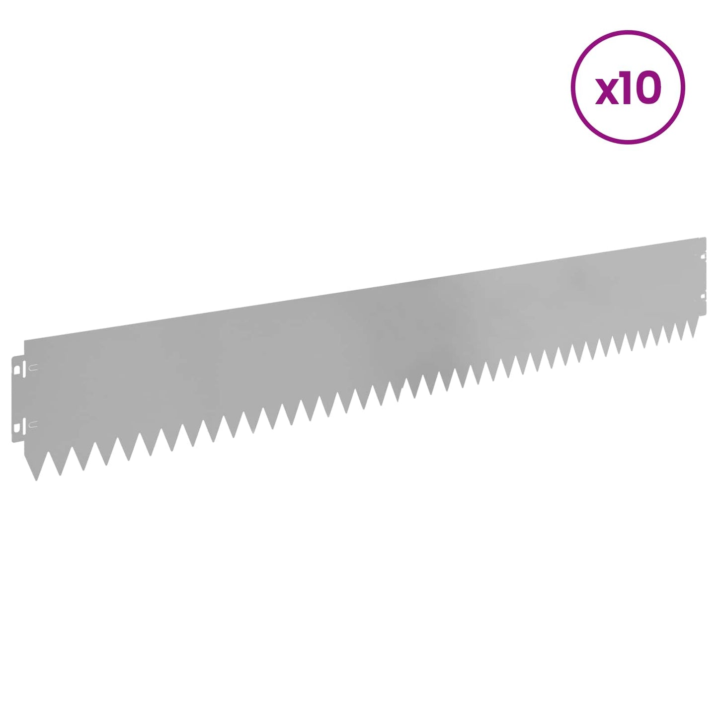 Rasenkante 10 stk. 103 x 15 cm Stahl Silber