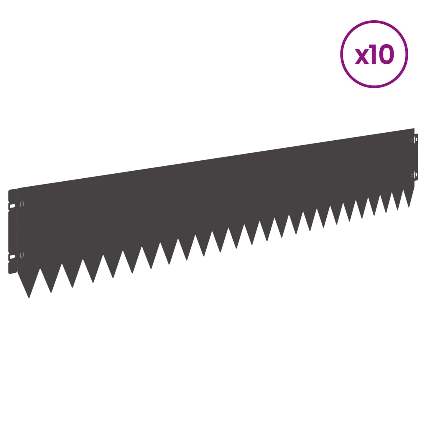 Rasenkante 10 stk. 103 x 20 cm Stahl Schwarz
