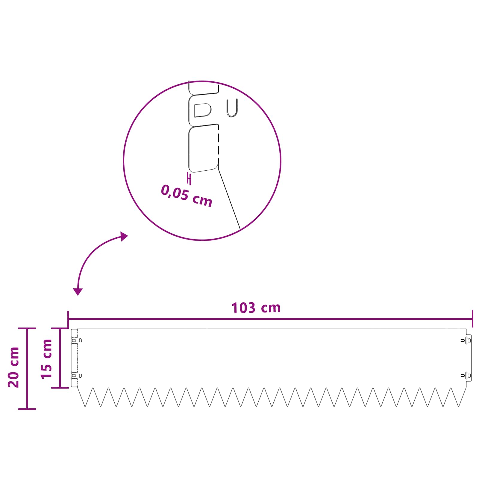 Rasenkante 10 stk. 103 x 20 cm Stahl Anthrazit