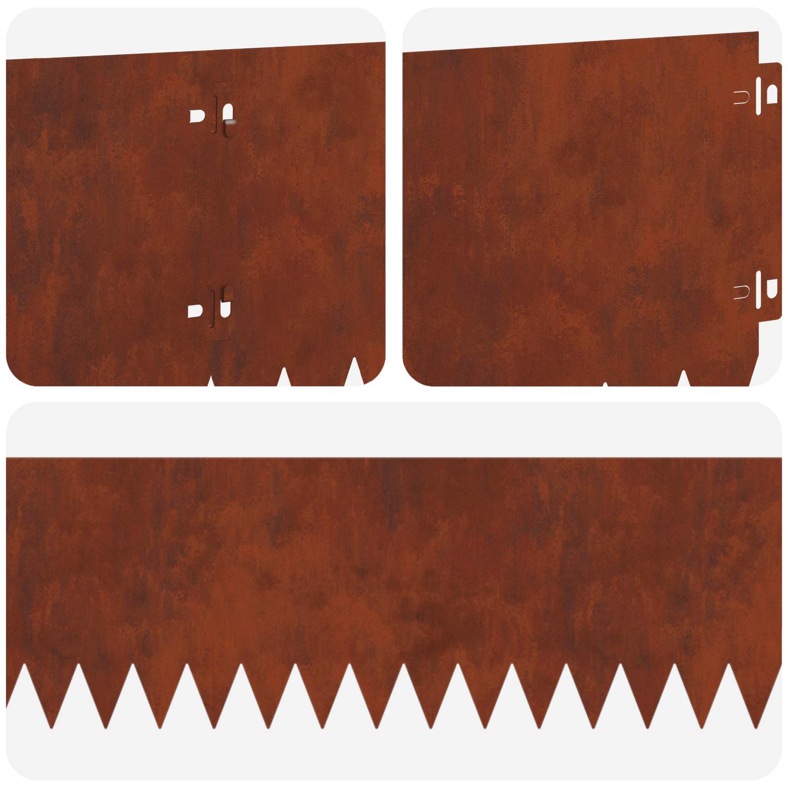Rasenkante 10 stk. 103 x 20 cm Stahl Rostoptik