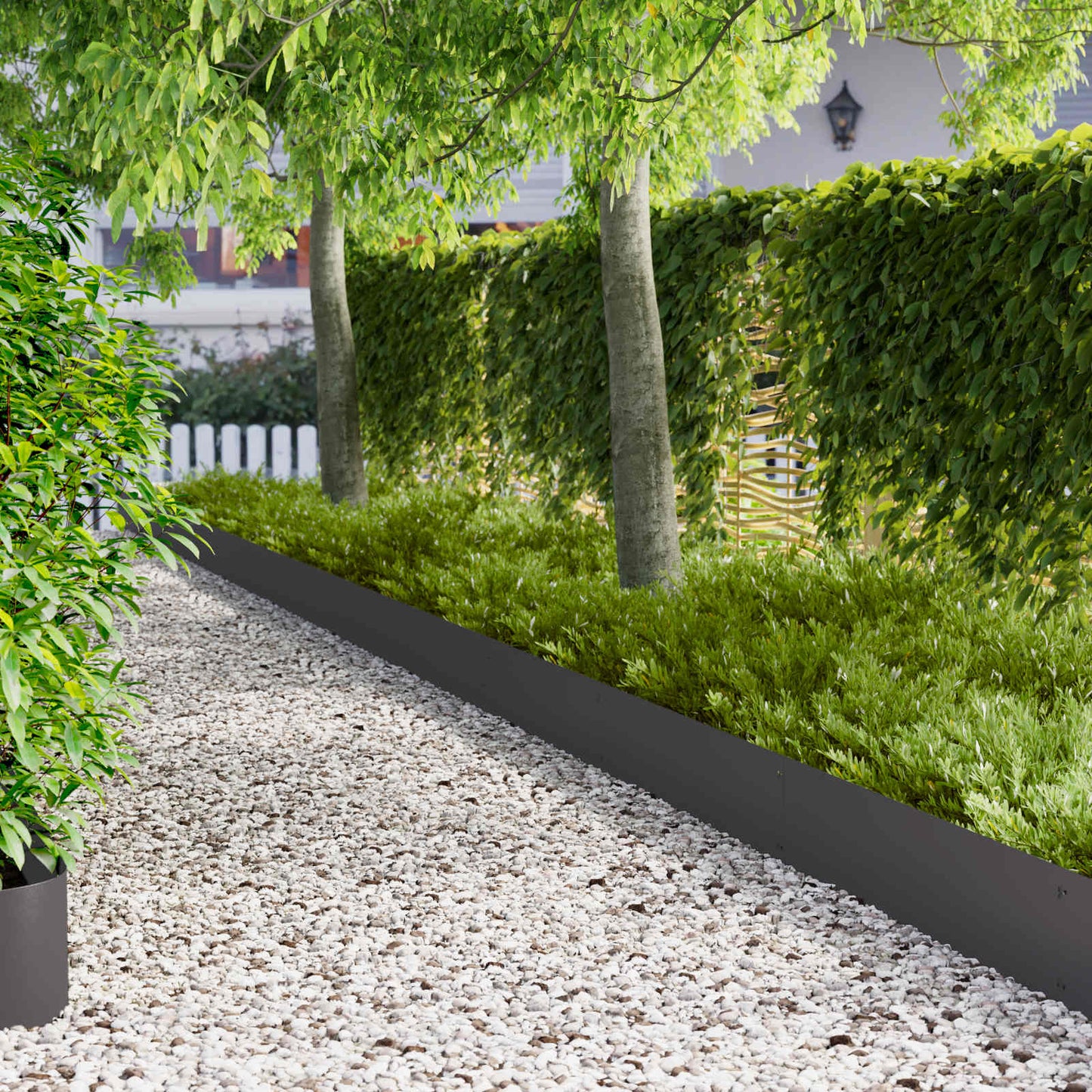 Rasenkante 20 stk. 103 x 25 cm Stahl Schwarz