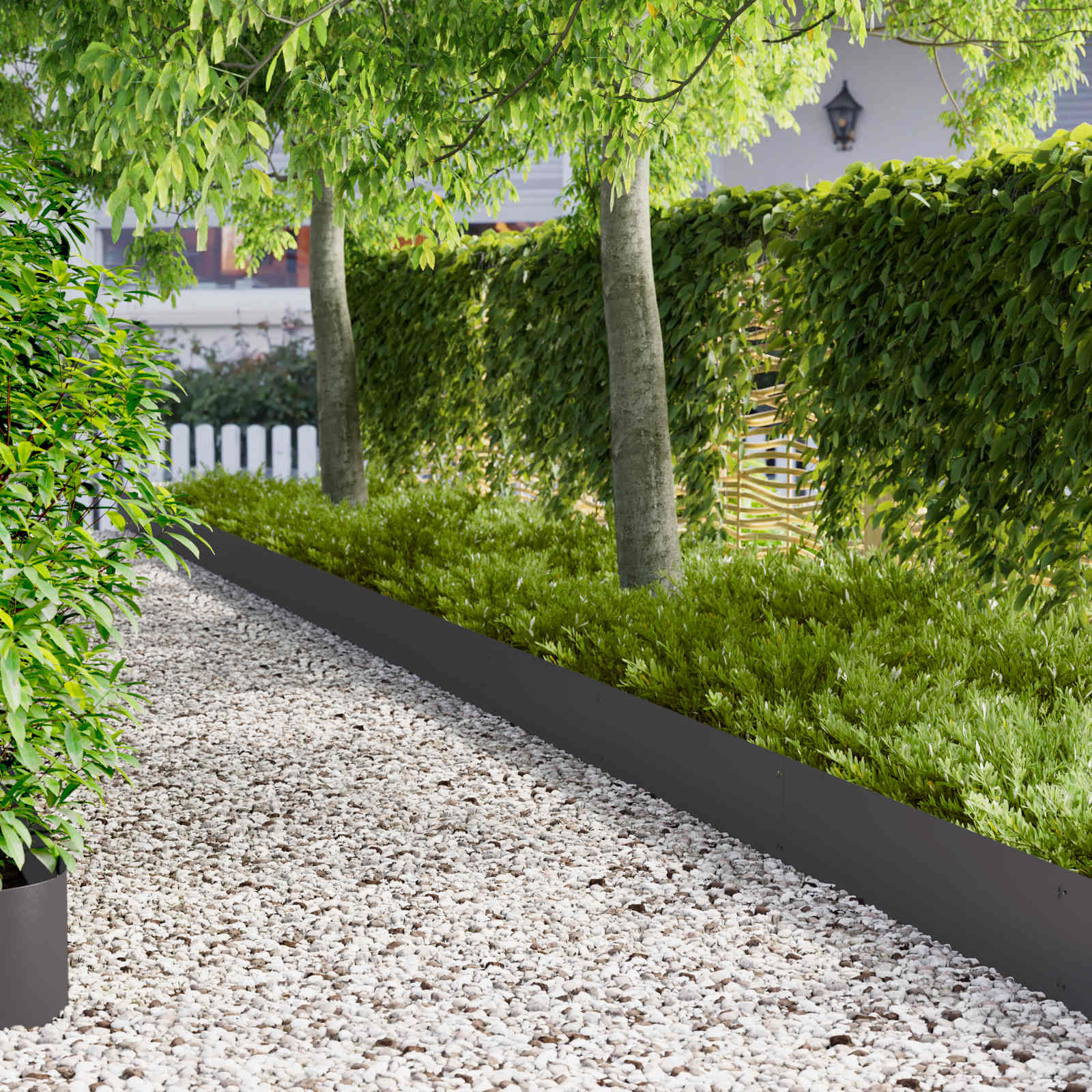 Rasenkante 20 stk. 103 x 25 cm Stahl Schwarz