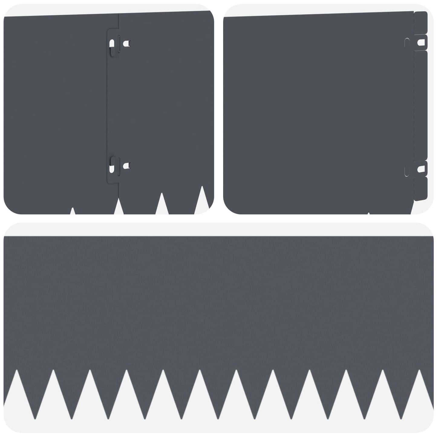 Rasenkante 10 stk. 103 x 25 cm Stahl Anthrazit