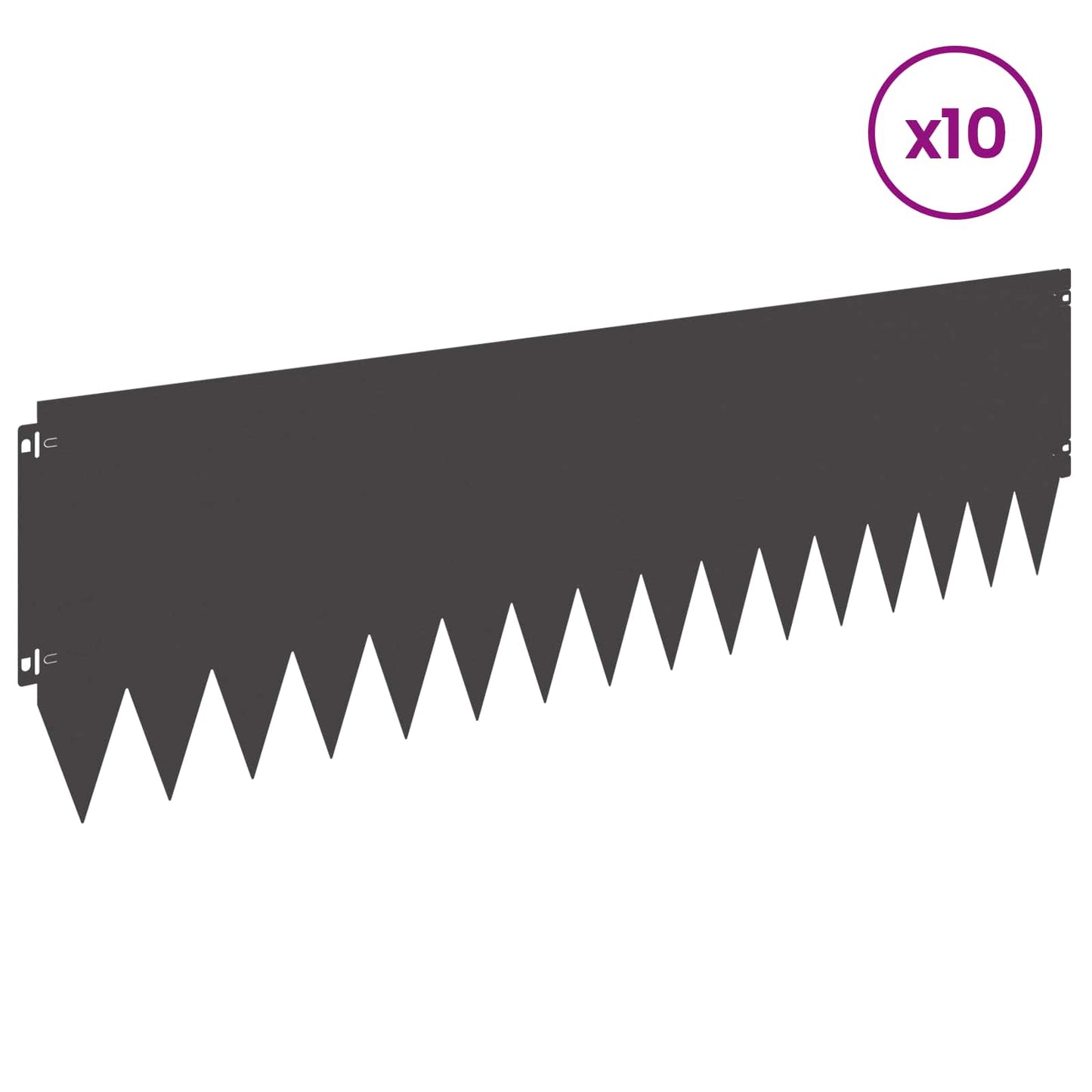 Rasenkante 10 stk. 103 x 30 cm Stahl Schwarz