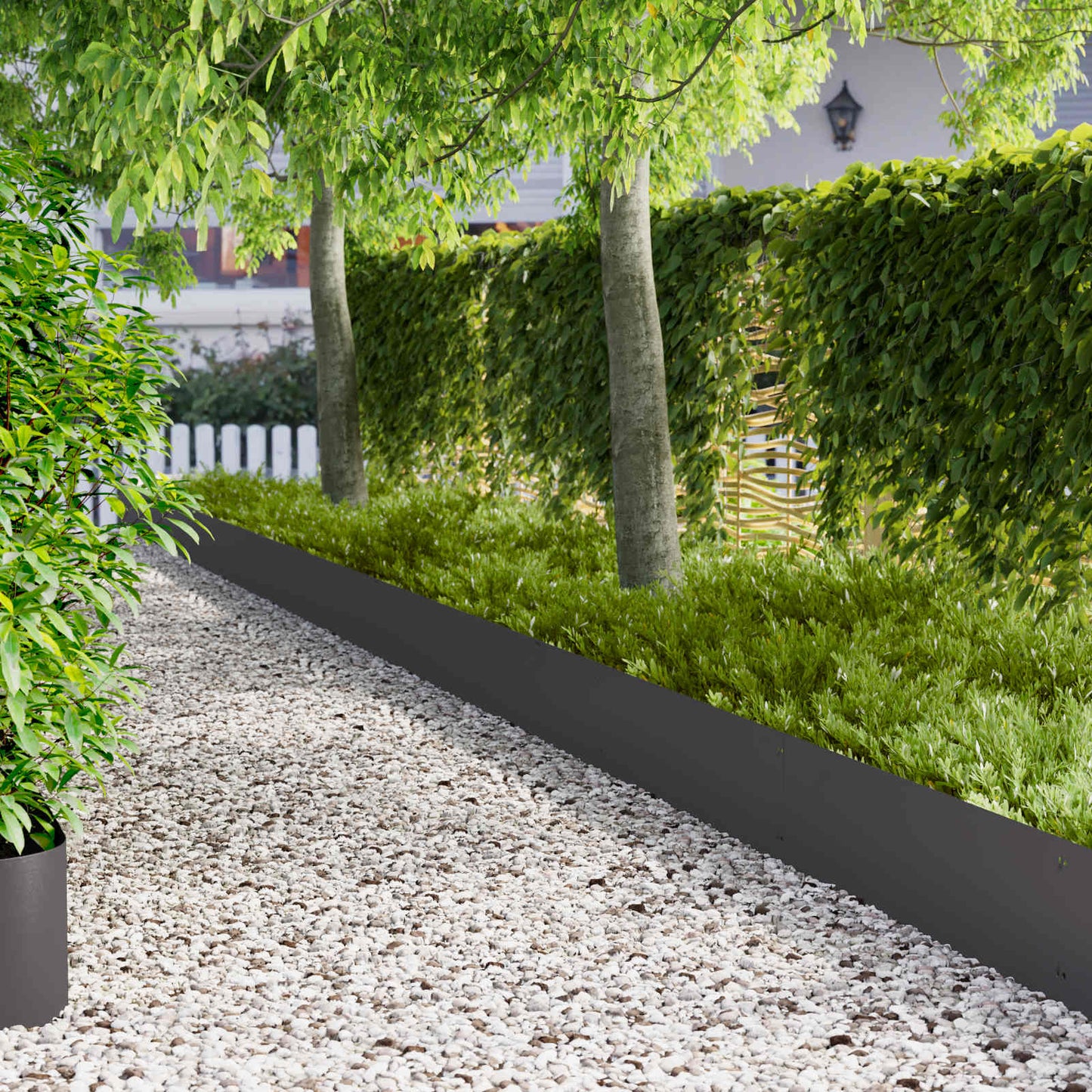 Rasenkante 20 stk. 103 x 30 cm Stahl Schwarz